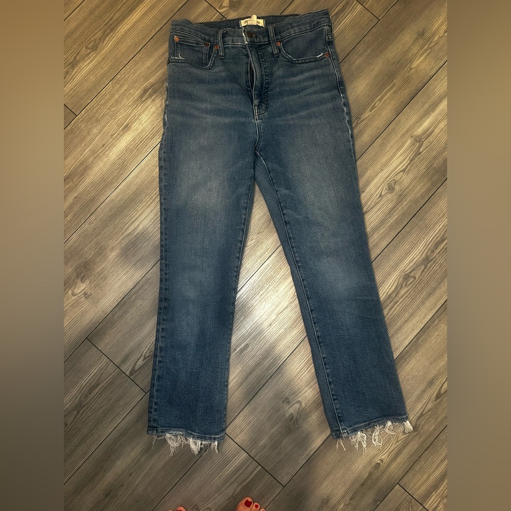 Madewell Slim Demi Boot Jeans with Frayed Hem